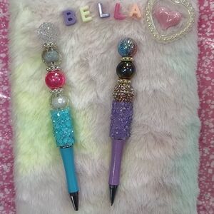 Bella Glitter Ballpoint Pens - Blue and Purple